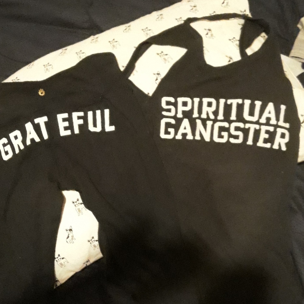 Spiritual gangster tank and leggings.
